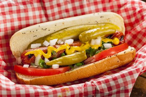 What is hot peppers on a Chicago hot dog?