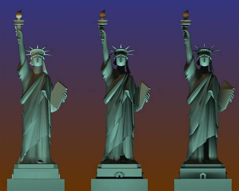 Where are the 3 statues of Liberty?