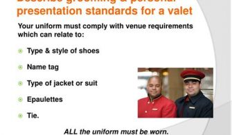 What is valet etiquette?