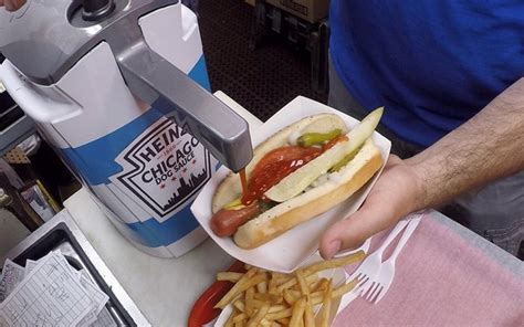 Are you allowed to put ketchup on a hot dog in Chicago?