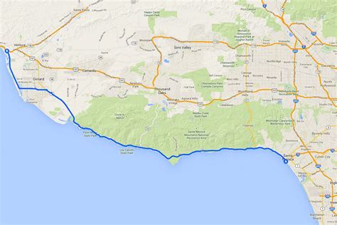 How far apart are Santa Monica and Malibu?