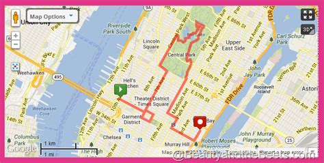 How far of a walk is Times Square to Central Park?