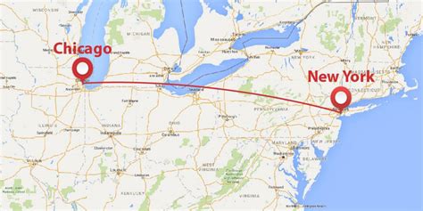 new york to chicago flight distance