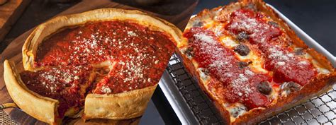 What is the difference between deep dish and Chicago-style pizza?