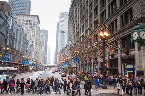 What is the famous shopping road in Chicago?