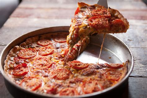 What toppings are on a Chicago-style pizza?