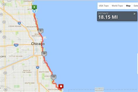 Where does the Chicago Lakefront Trail start?