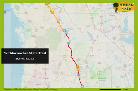 Where does the Withlacoochee trail start and end?