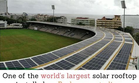 Which stadium has largest solar roof?