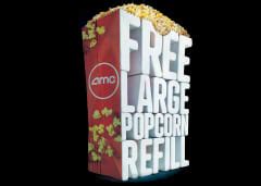 Does AMC refill popcorn for free?