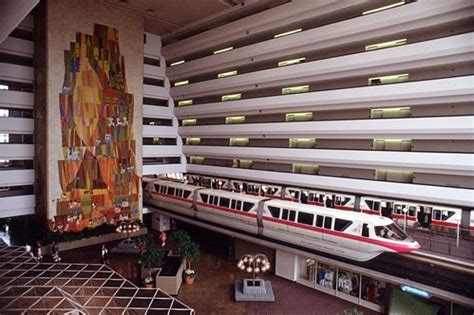 Does the monorail go through a hotel?