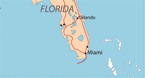 How far apart are Miami and Orlando?