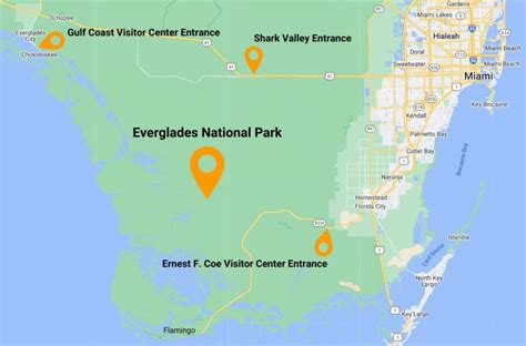 What are the 3 entrances to Everglades?