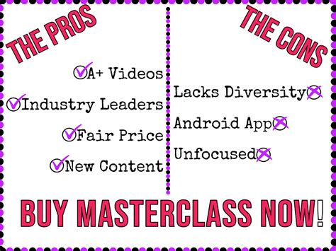 What Are The Cons Of MasterClass?