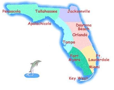 What are three important cities in Florida?