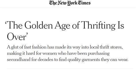 Why Is The Golden Age Of Thrifting Over?